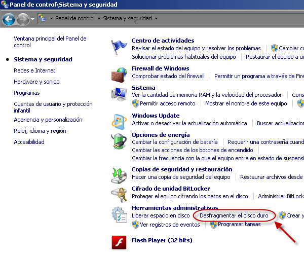 Windows 7 - Desfragmentador de disco