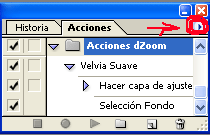 Botones de la ventana de Acciones de Photoshop Botones de la ventana de Acciones de Photoshop