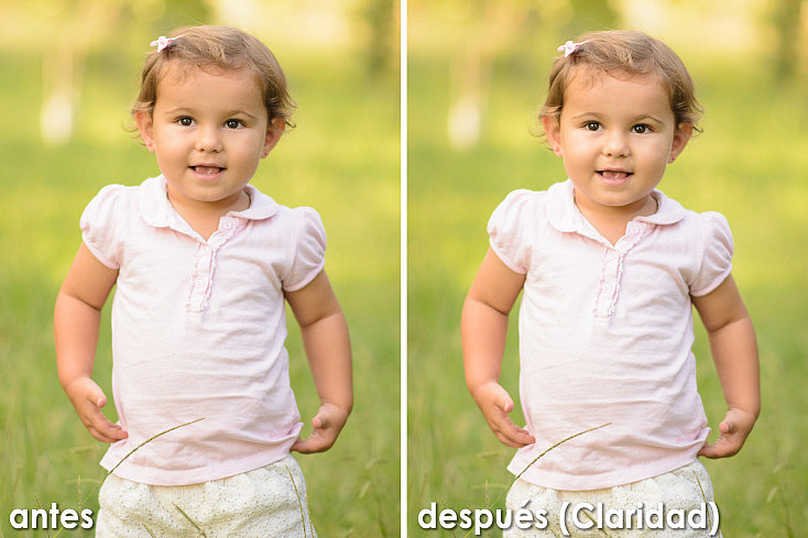 Claridad para retratos - antes y después