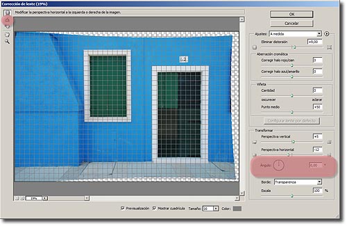 Herramienta Corrección de Lente en Photoshop