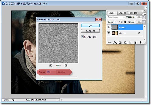 Grano en Photoshop - Paso 3