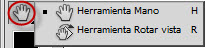 Herramienta Mano y Rotar vista
