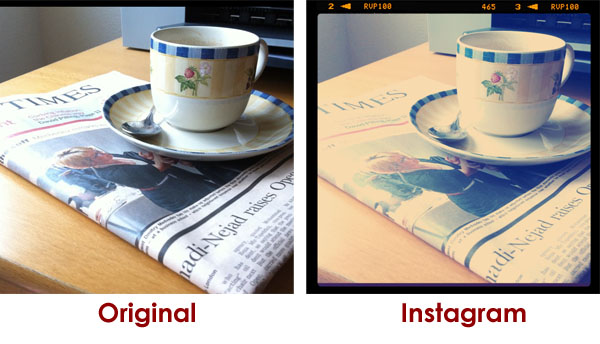 Foto original y foto Instagram