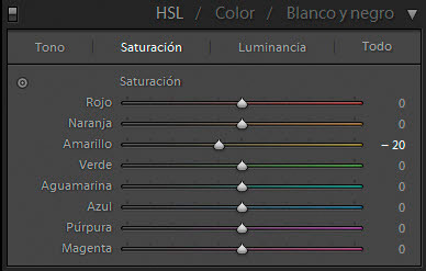 Flujo de Trabajo RAW - Paso 4 - HSL / Color / Blanco y negro