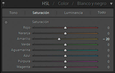 Flujo de Trabajo RAW - Paso 4 - HSL / Color / Blanco y negro