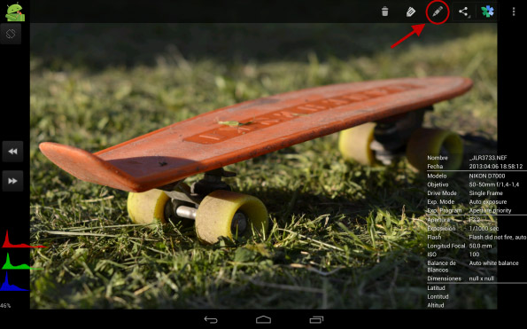 RawDroid - Editar en Snapseed