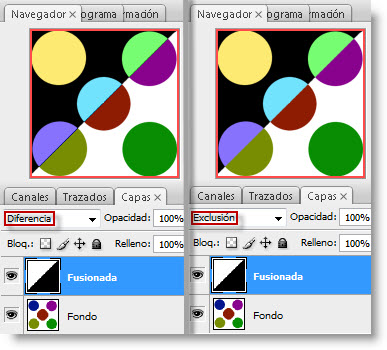 Fusión Modos Diferencia y Exclusión - Igual Resultado