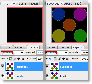 Fusión Modos Diferencia y Exclusión - Distinto Resultado