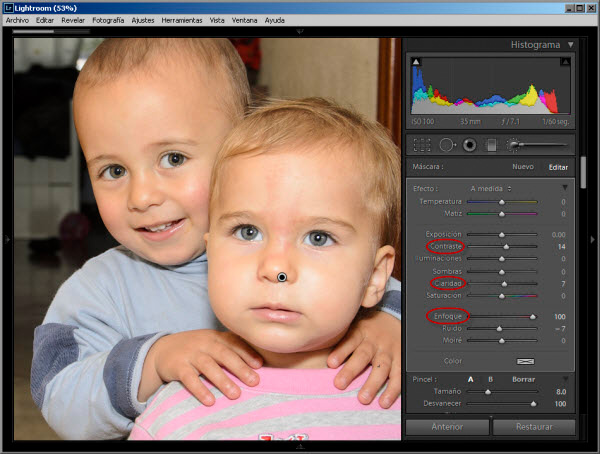 Ajustes Lightroom para mejorar el enfoque