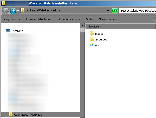 Galería web - Estructuración Ficheros