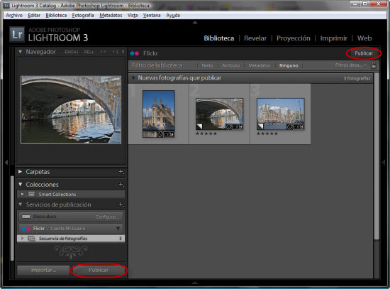 Publicando fotos en flickr desde Lightroom 3 - Paso 2