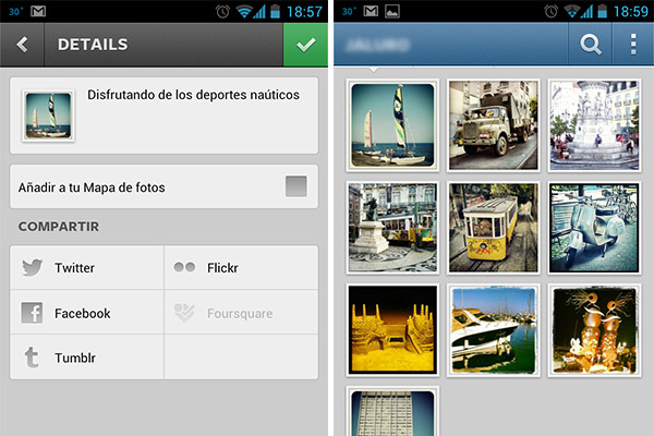 Compartición en Instagram