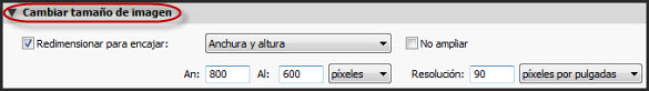 Exportación - Cambiar Tamaño a Imagen