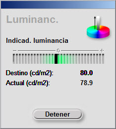 Valor de luminancia conseguido