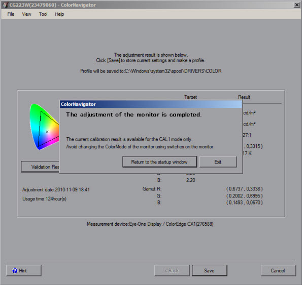 Fin calibración