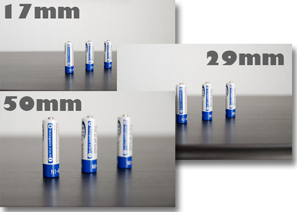 Fotografías para medir el enfoque en el Sigma 17-50: 17mm, 29mm y 50mm