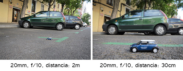 Comparando distancias de enfoque