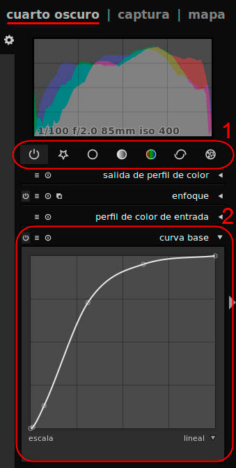 Darktable - Herramientas