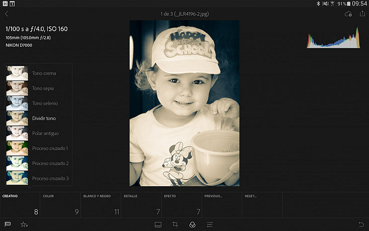 Edición - Efectos Creativos (Lightroom mobile)