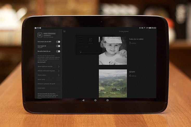 Opciones de Lightroom Mobile