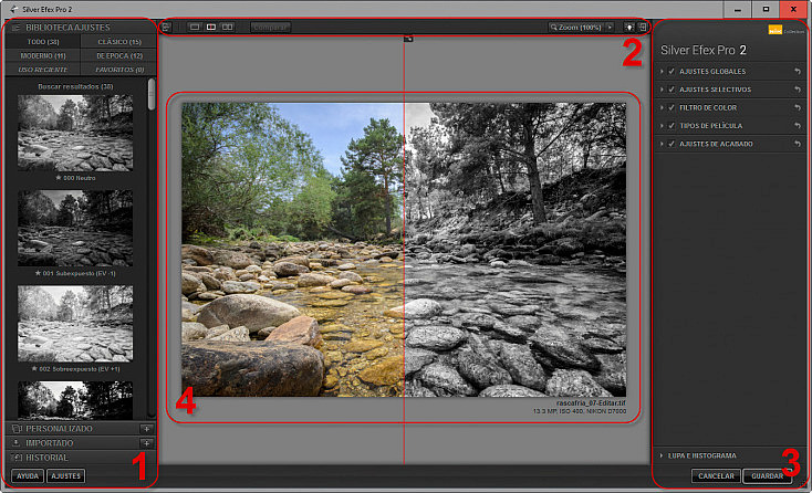 Silver Efex Pro 2 - Interfaz