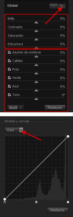 Viveza 2 - Ajustes globales y curvas