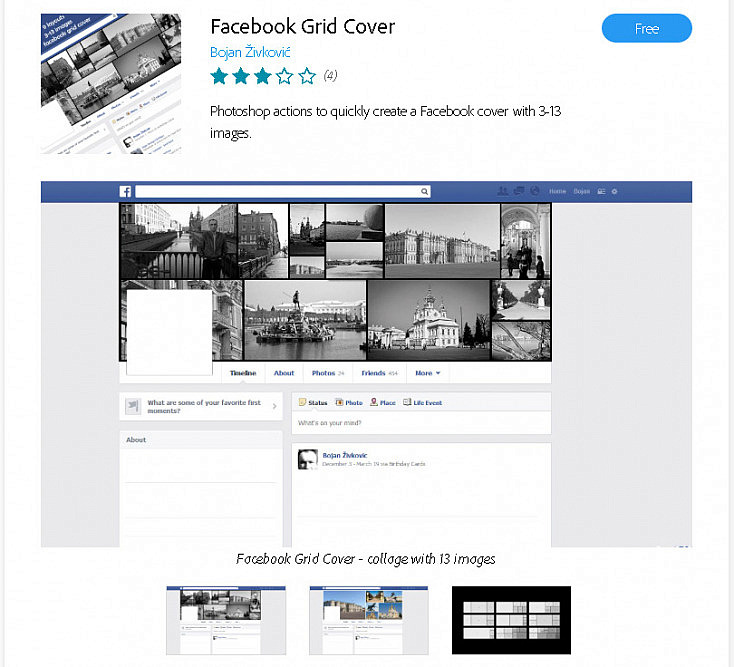 Extensión para crear collages fotográficos al estilo Facebook