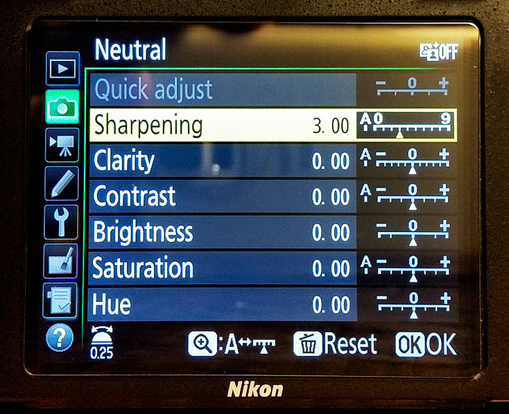 Nikon Picture Control - Quick Adjust