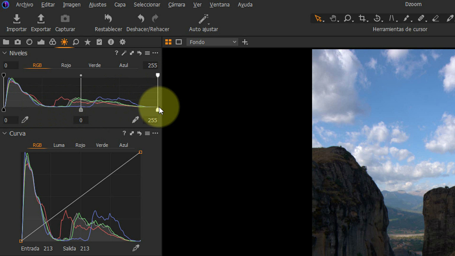 Conociendo Capture One Pro (VI) Nitidez, Niveles y Curva