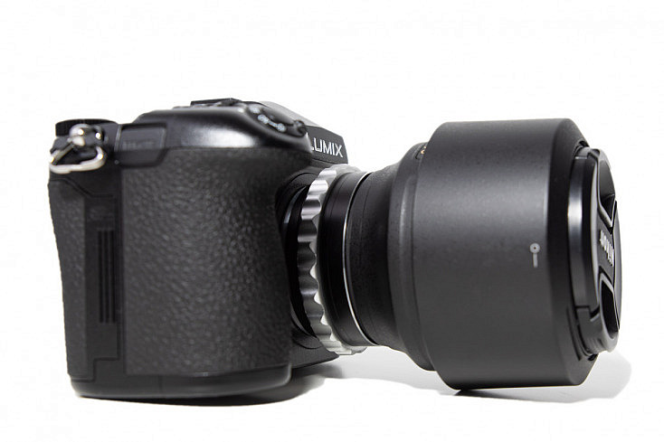G9 con adaptador para montura Nikon